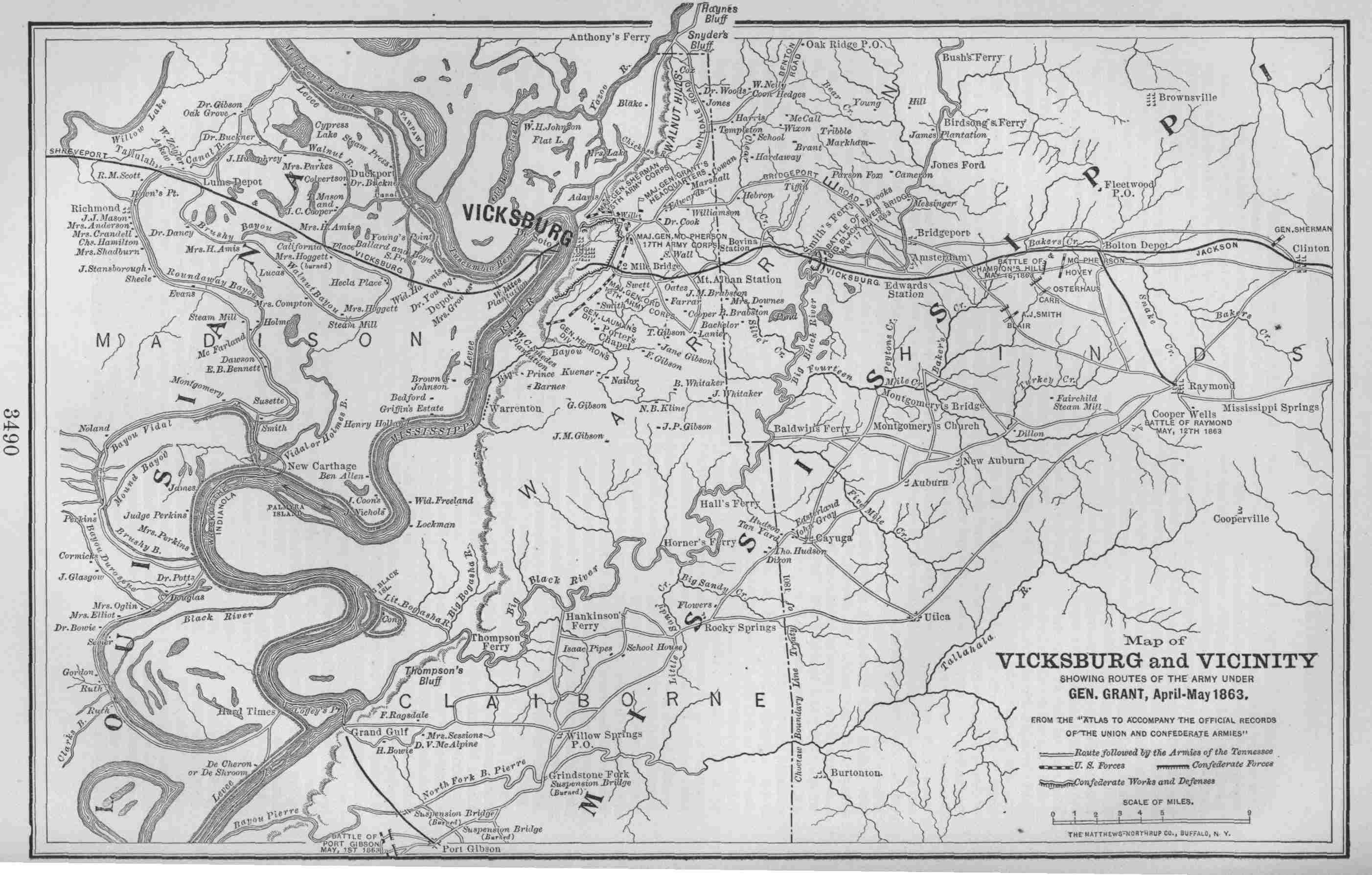 Map of Vicksburg and Vicinity.
